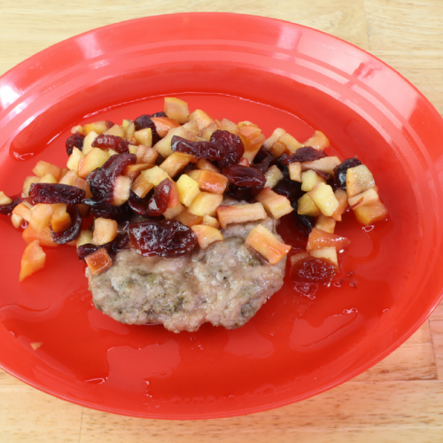 Turkey Sausage With Sweet CranApple Topping USDA Recipe for Child