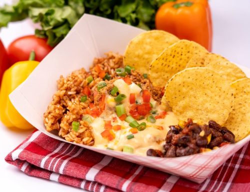Taco Queso Bowl with Spanish Rice and Black Bean and Corn Salsa State(Florida) Child Nutrition Agency Developed Recipe for Schools