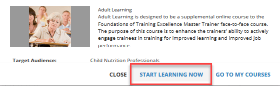 ICN eLearning Portal enroll in a course screenshot 4