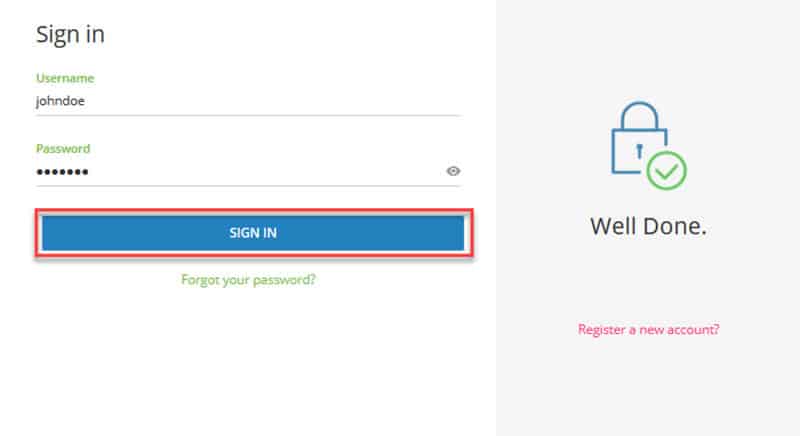 ICN eLearning Portal self registration login window screenshot