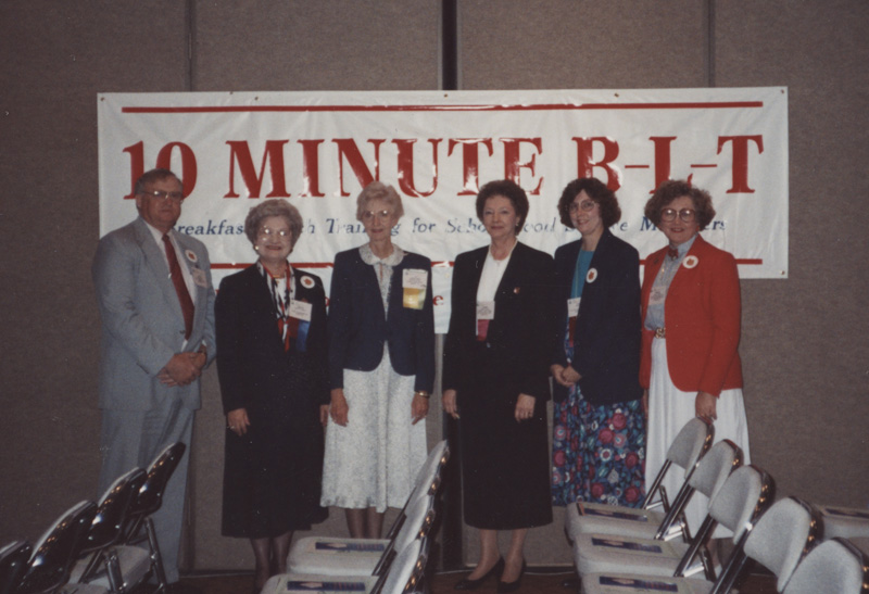 Institute staff Jim Reeves, Dr. Phillips, Dr. Martin, Dr. Hellums, Beth King, and Carolyn Hopkins at the ASFSA ANC in Las Vegas, July 1991.