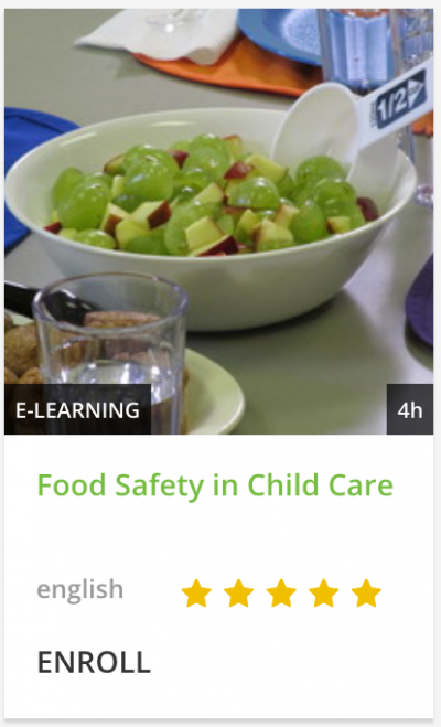 Click the image to enroll in Food Safety in Child Care online course.