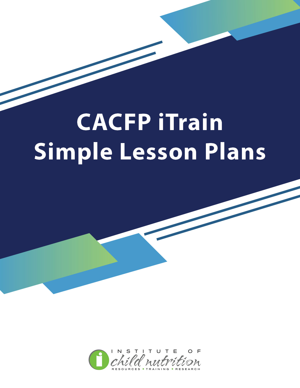 Cover graphic for CACFP iTrain Lesson Plans