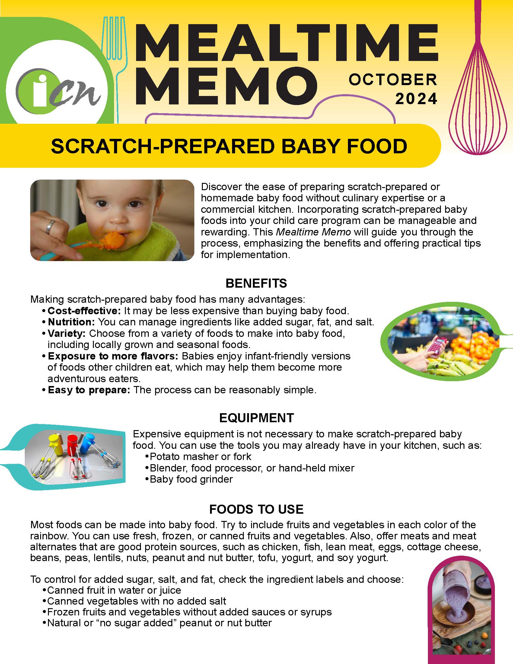 Thumbnail image of the cover of the October 2024 Mealtime Memo