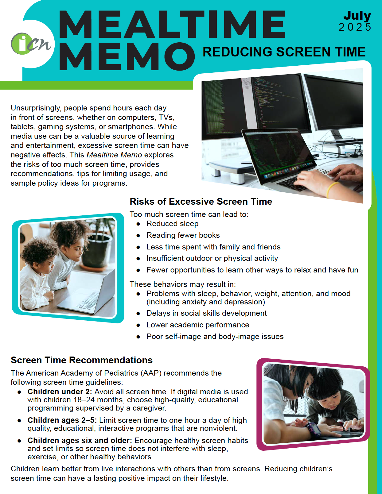Mealtime Memo Cover May 2025