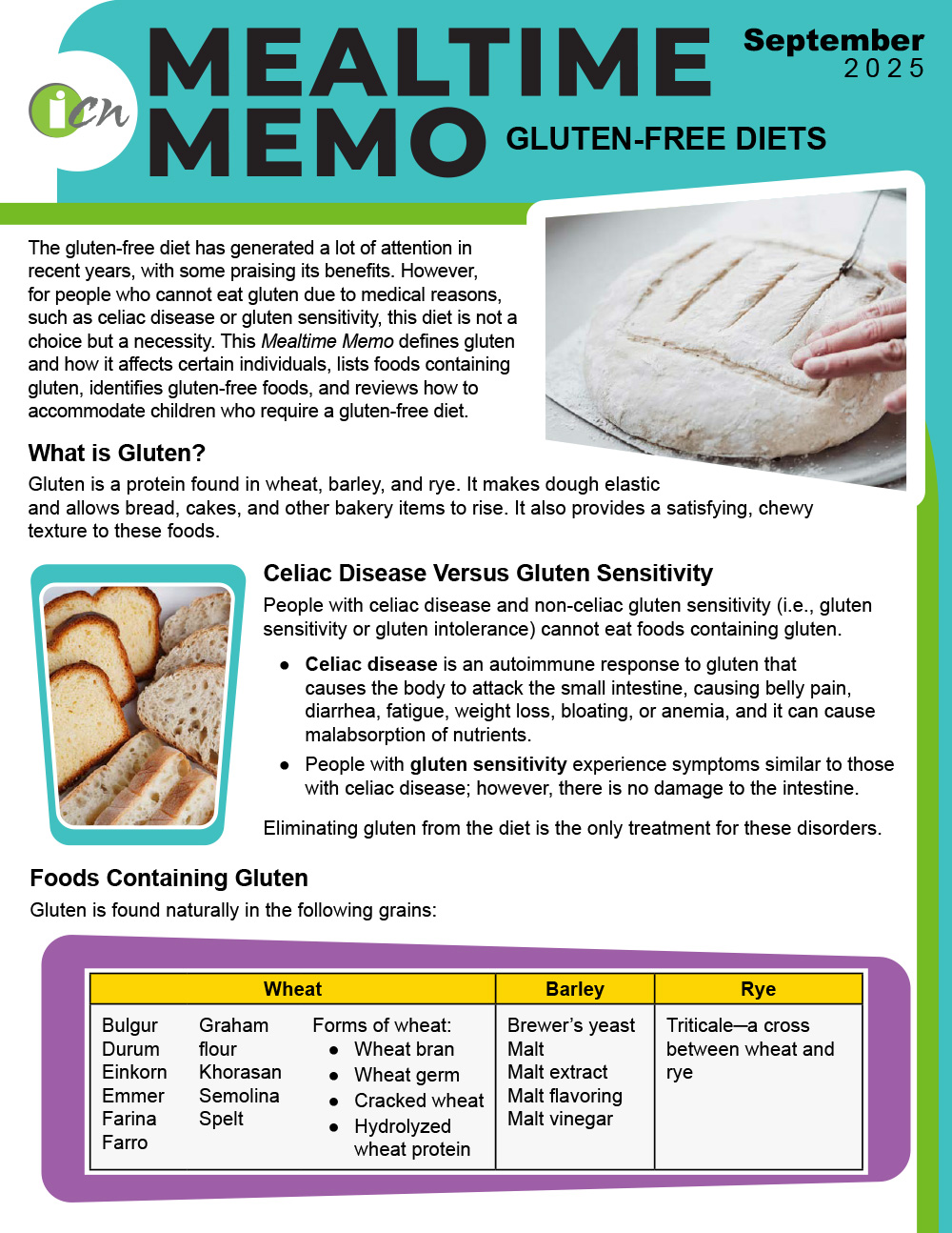 Mealtime Memo Cover September 2025