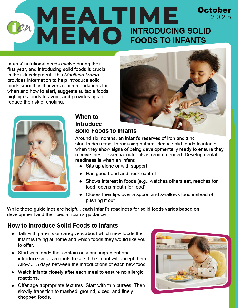 Mealtime Memo Cover September 2025