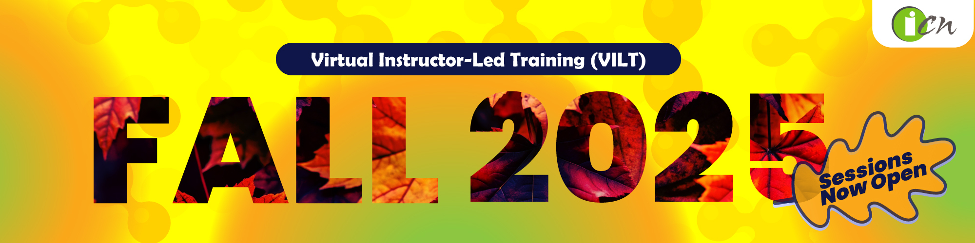 Promotional graphic for Fall 2025 virtual instructor led training