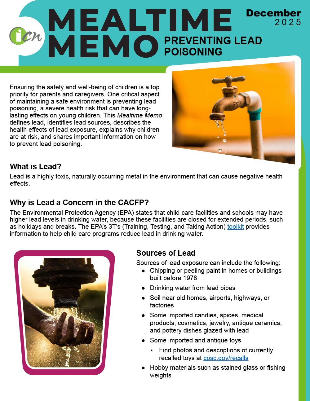 Mealtime Memo Cover December 2025