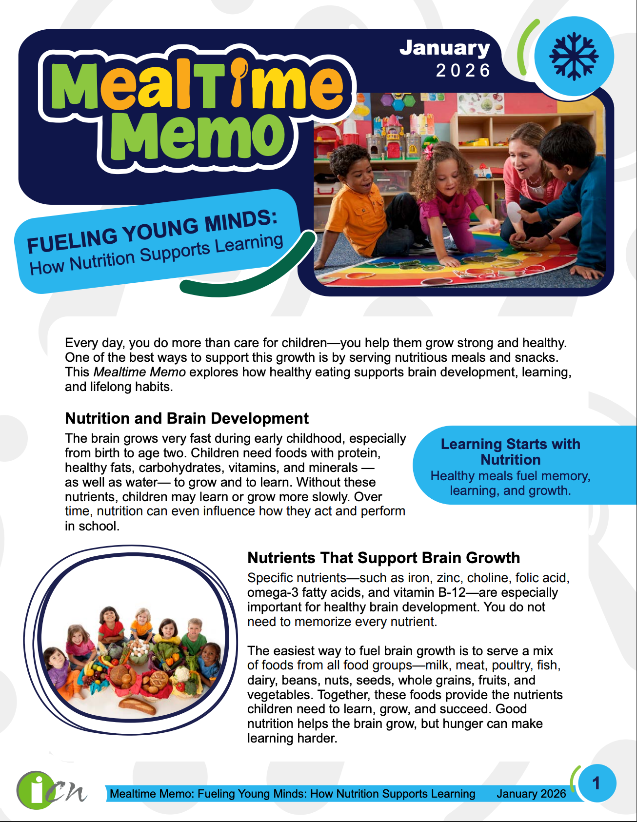 January 2026 Mealtime Memo Fueling Young Minds How Nutrition Supports Learning